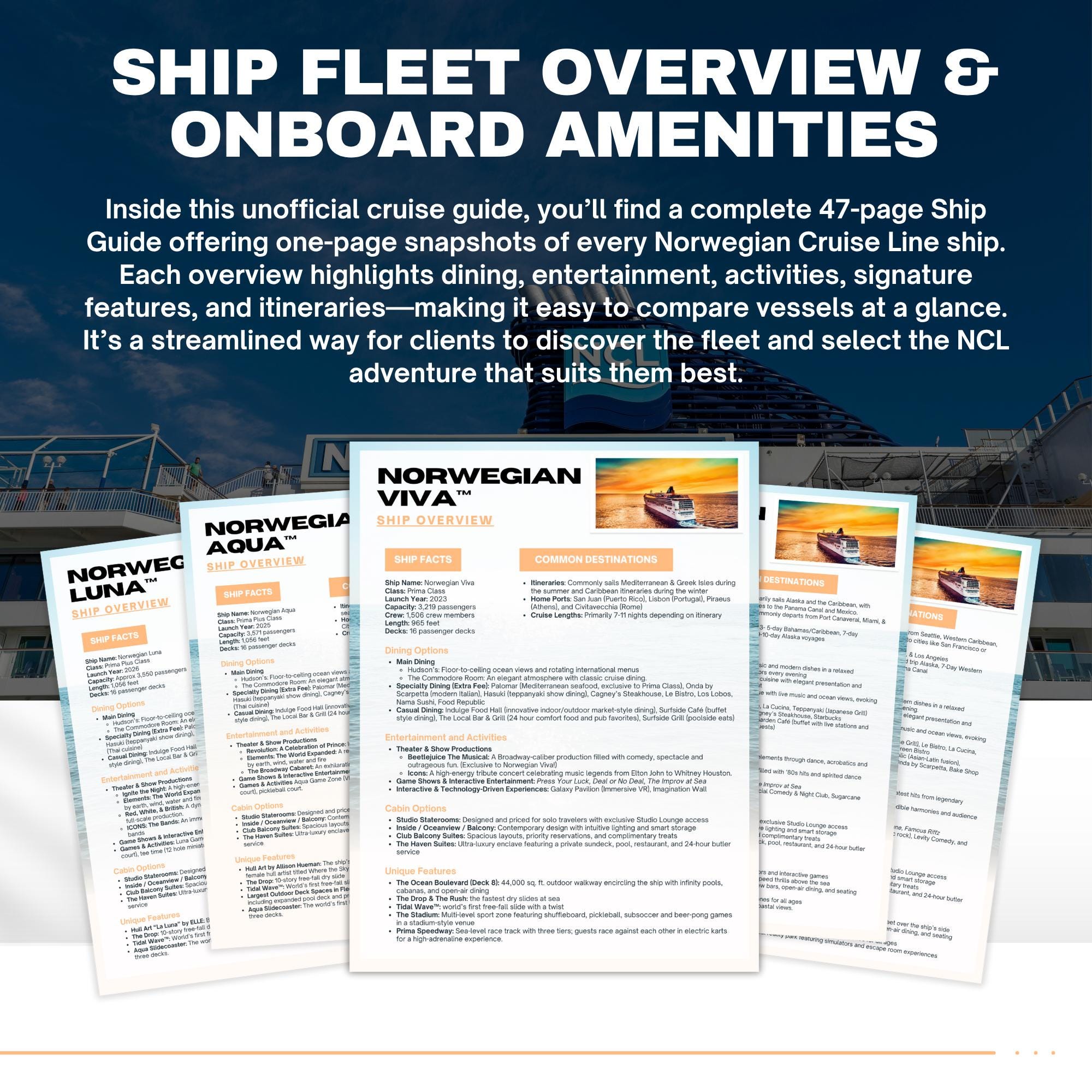 NCL Cruise Ship Guide, Travel Agent Template