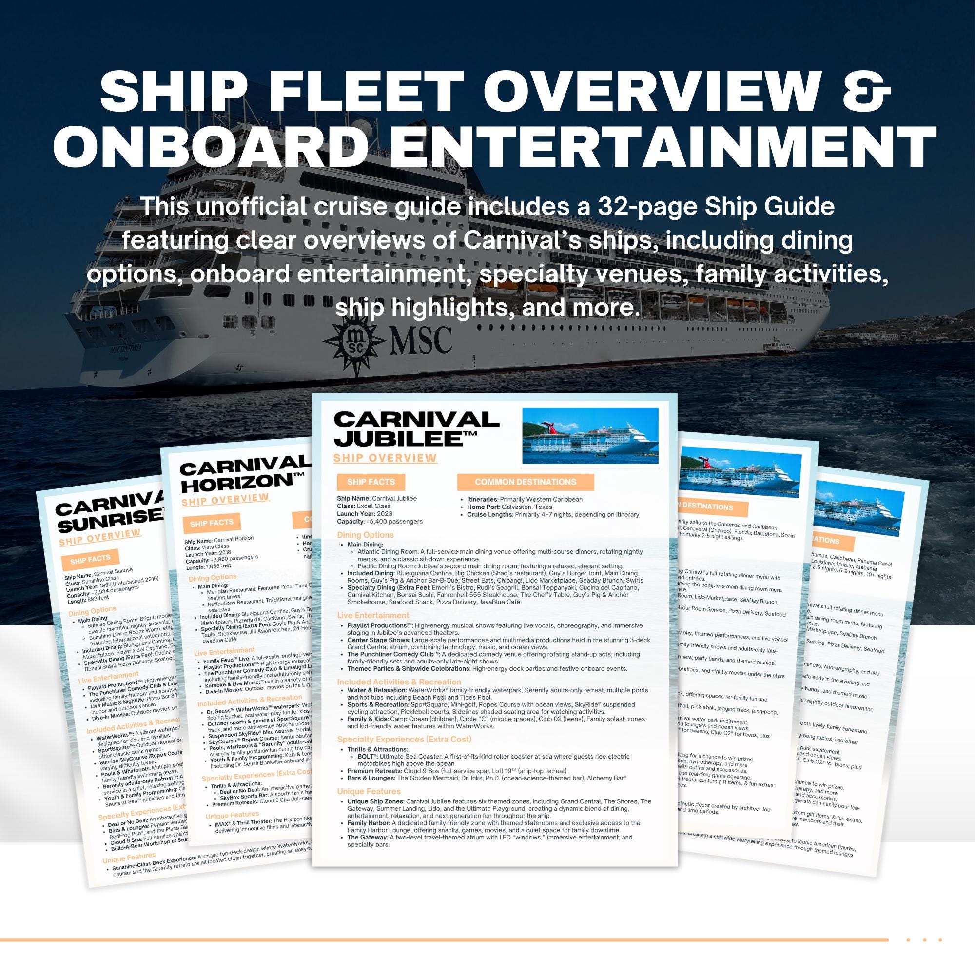 Carnival Cruise Ship Guide, Travel Agent Template