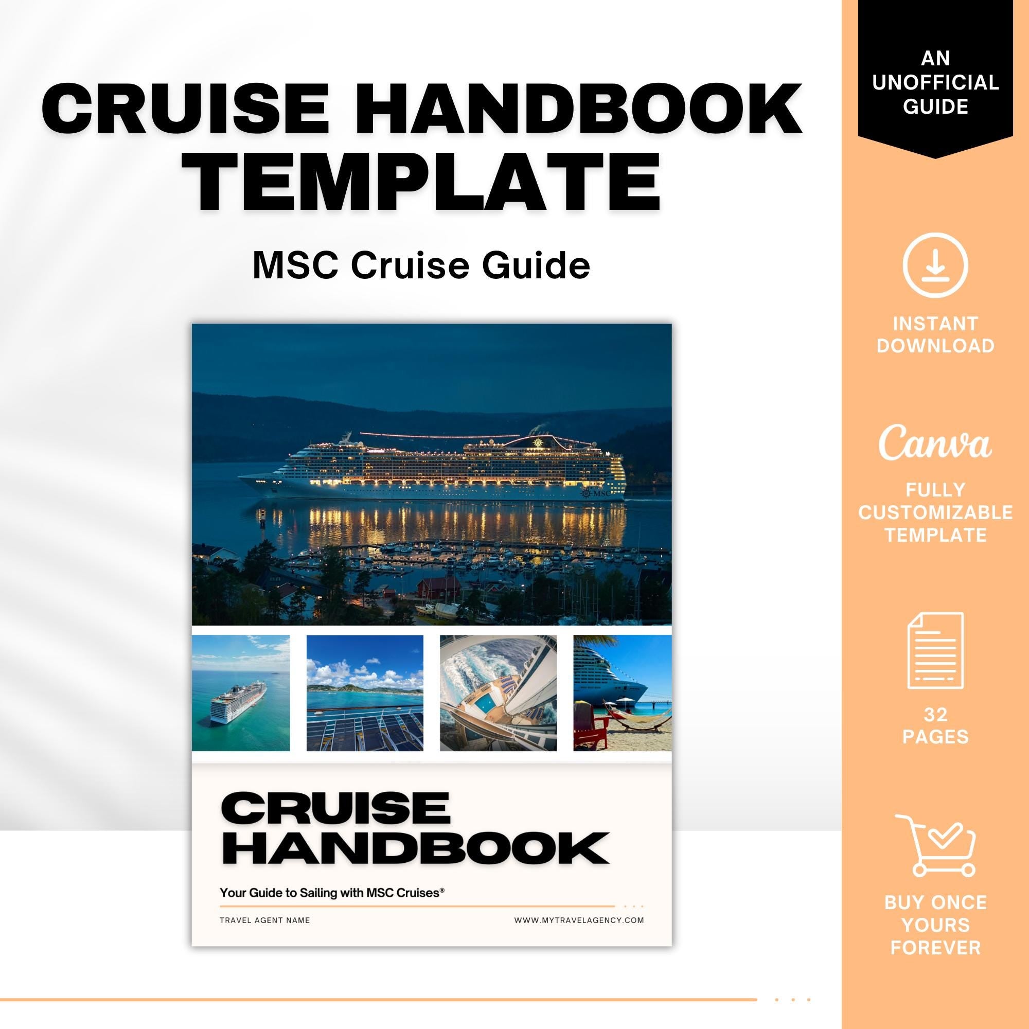 MSC Cruise Client Handbook - 25pg Travel Agent Template