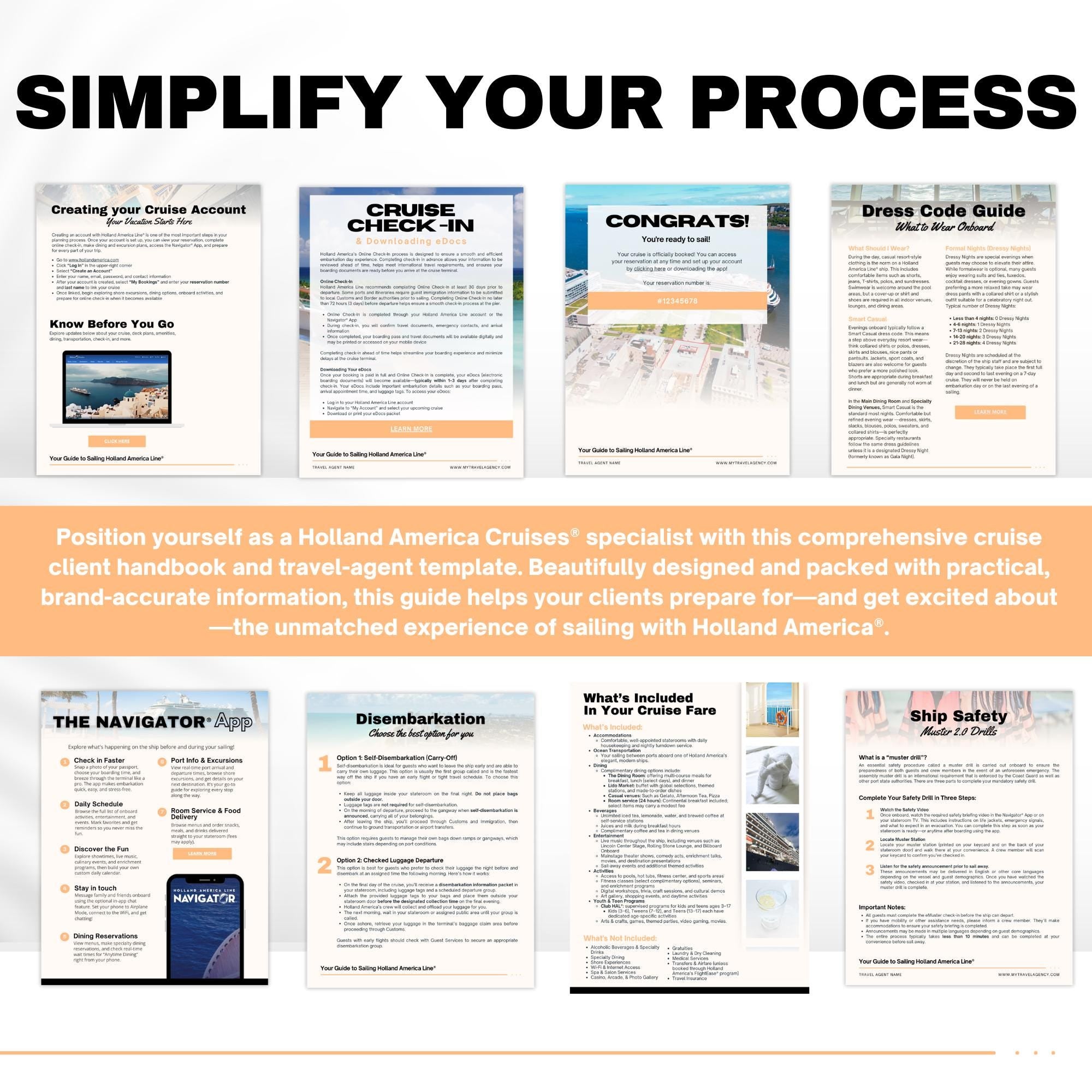 Unofficial Holland America Cruises Agent Essentials Template Bundle, Travel Agent Template, Holland America Cruise Planner & Handbook