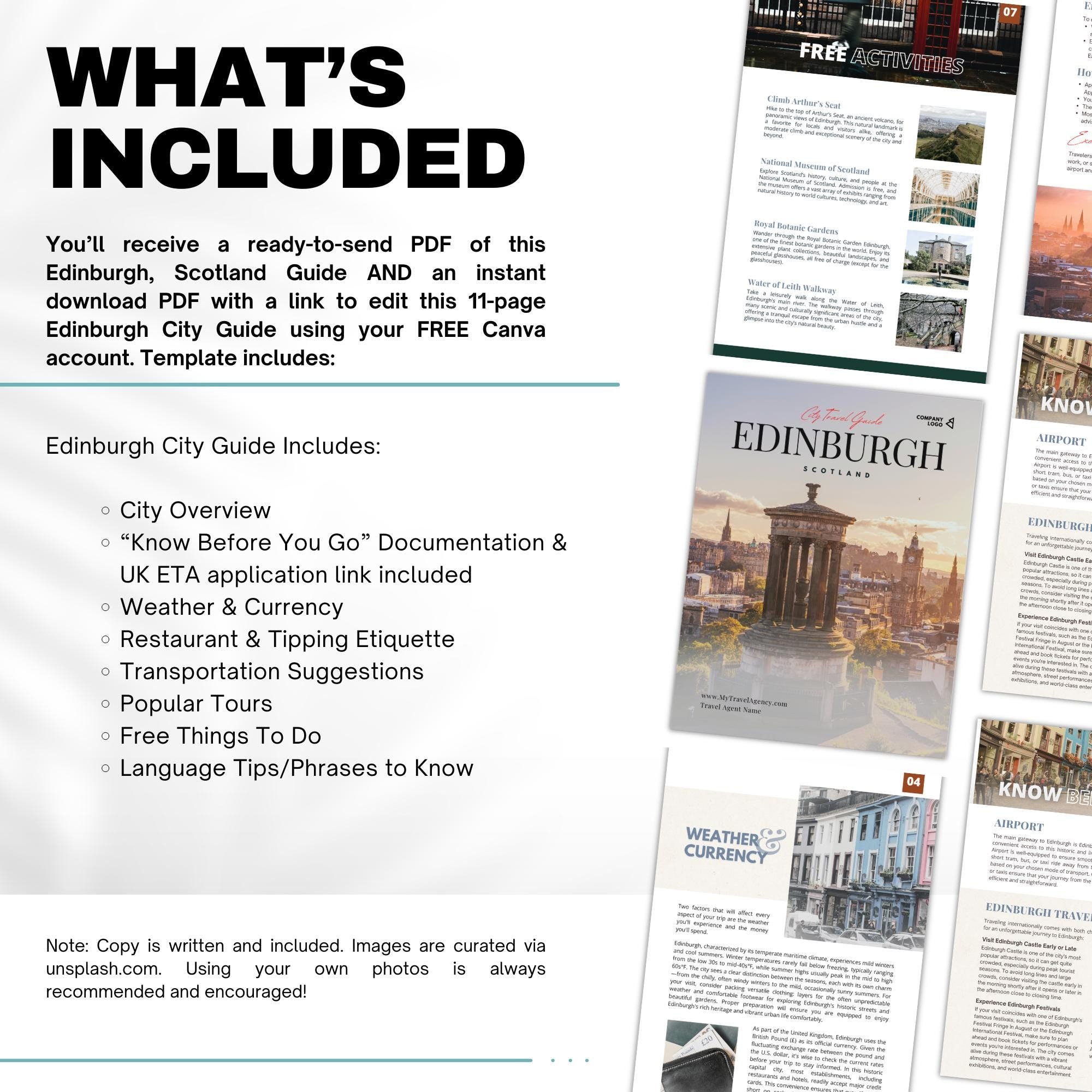 Edinburgh Travel Agent City Guide | Professional Template