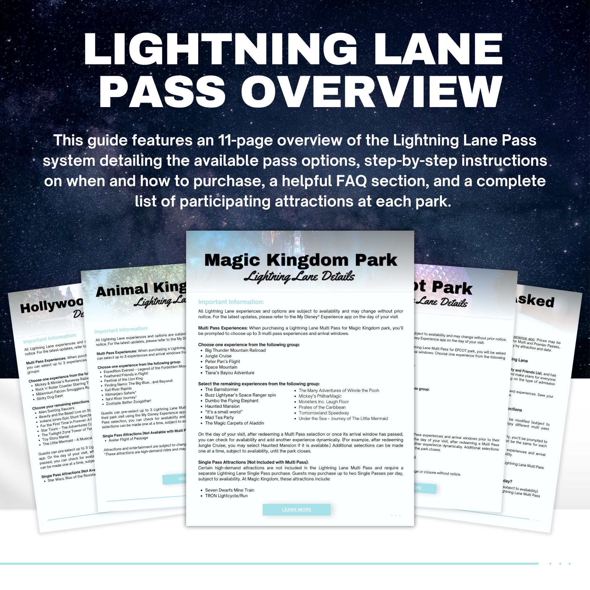 Disney World Lightning Lane Guide - Travel Agent Template