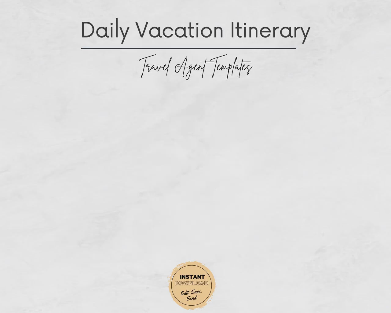 Resort Vacation Itinerary Template, Travel Itinerary Template