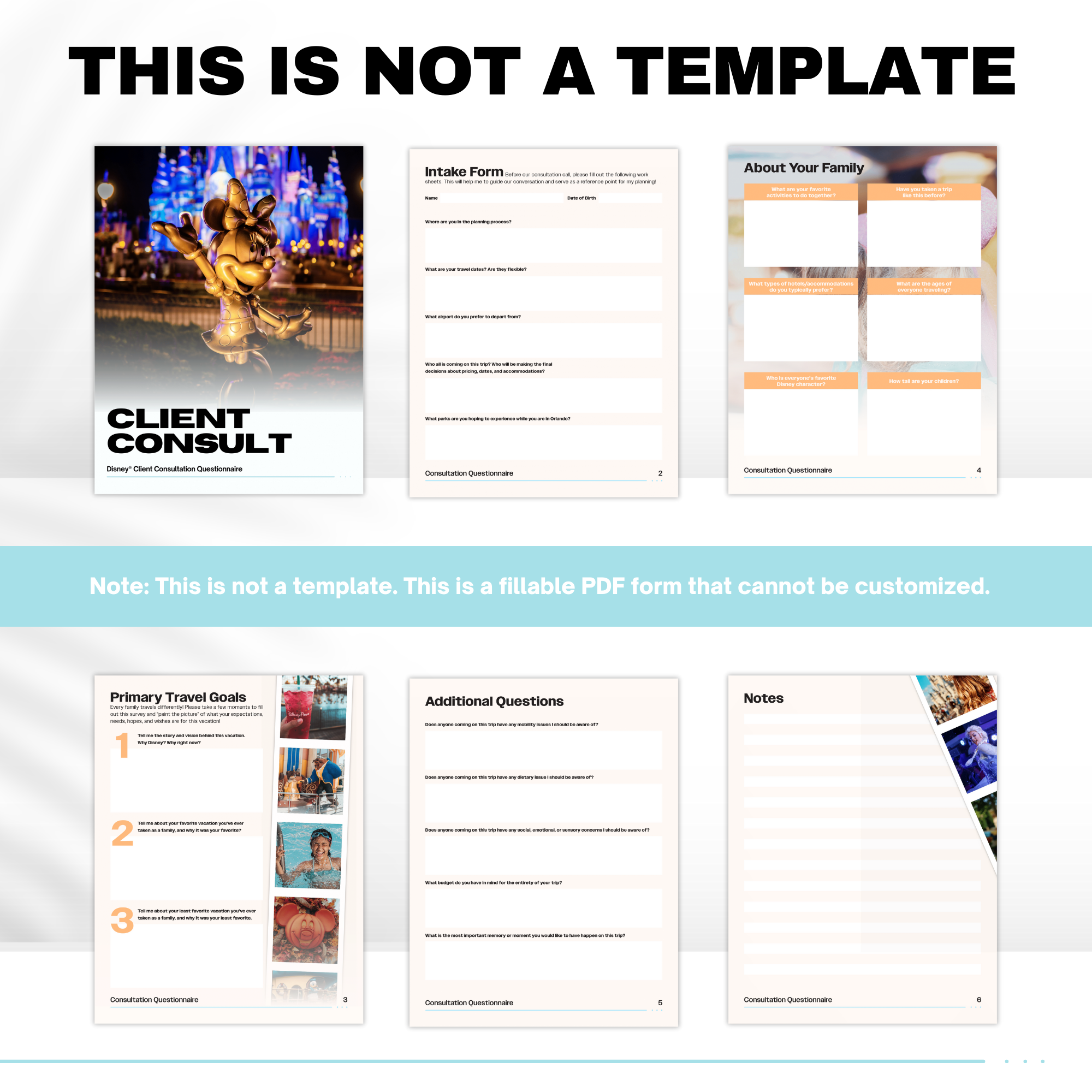 Disney World Travel Agent Client Forms Bundle