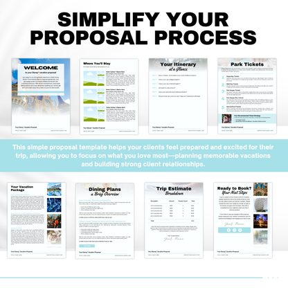 Disney World Travel Agent Proposal Template | 8-Page Canva