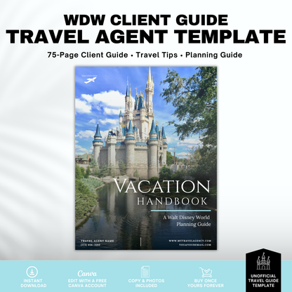 Walt Disney World 75-Page Travel Agent Vacation Guide Canva
