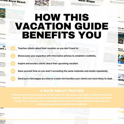 Dominican Republic Resort Guide Template | Travel Agent Tool