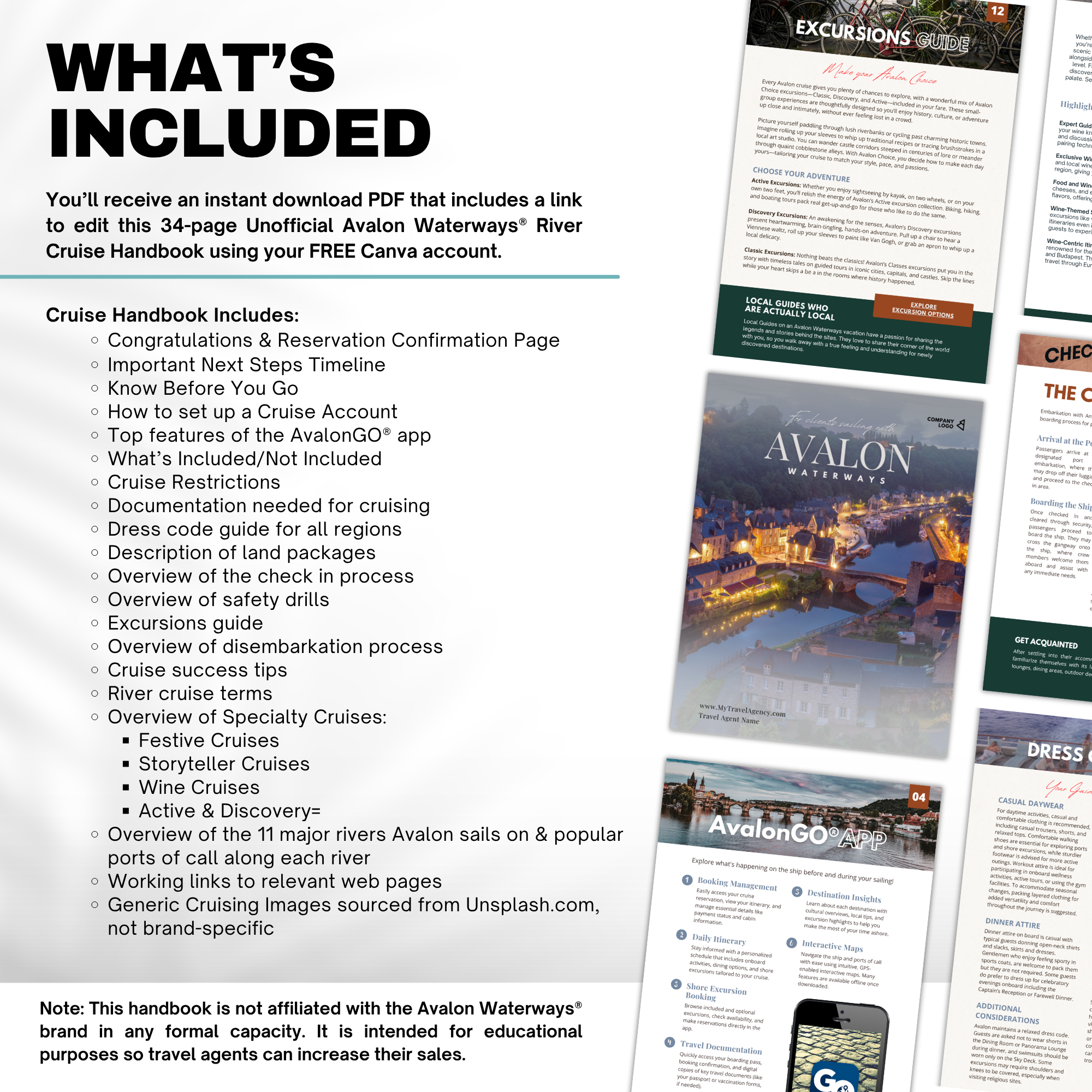 Avalon River Cruise Guide: 34-Page Travel Agent Template
