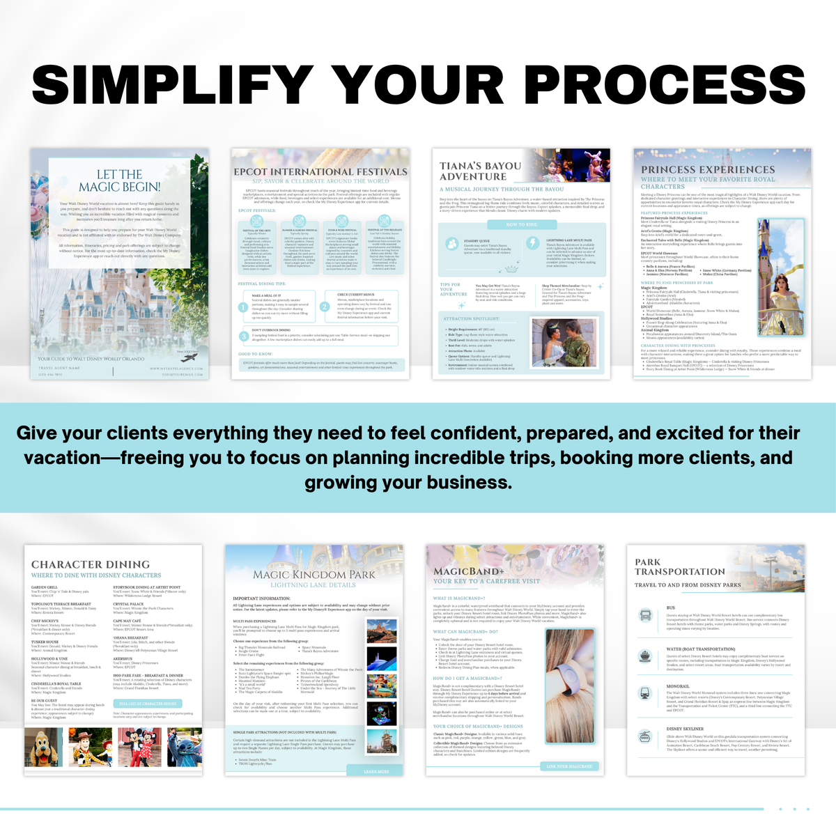 Walt Disney World 75-Page Travel Agent Vacation Guide Canva