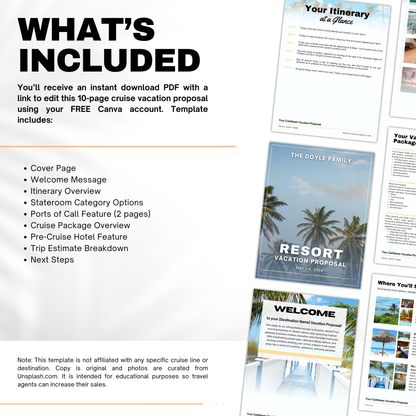 Professional 10-Page Cruise Proposal Template for Travel Agents