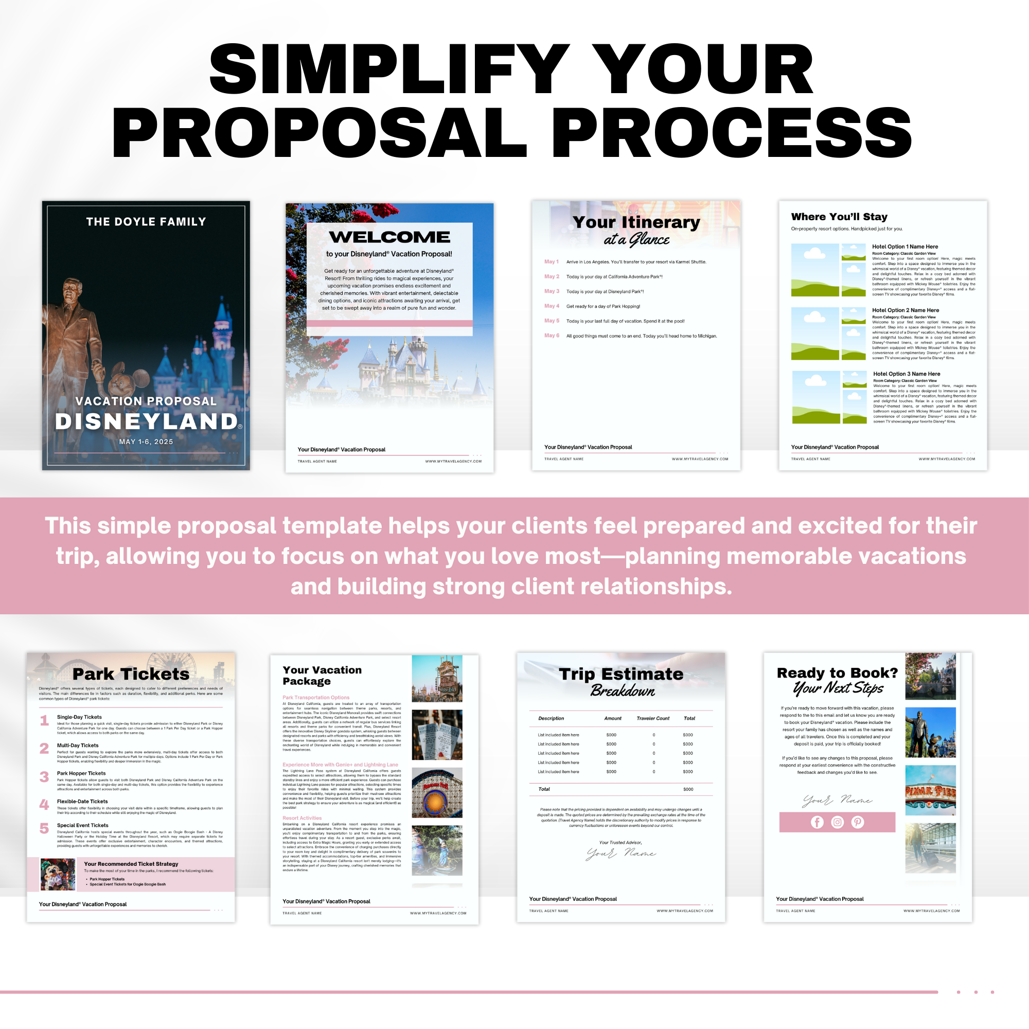 Simple California Travel Agent Proposal Template - Canva DL