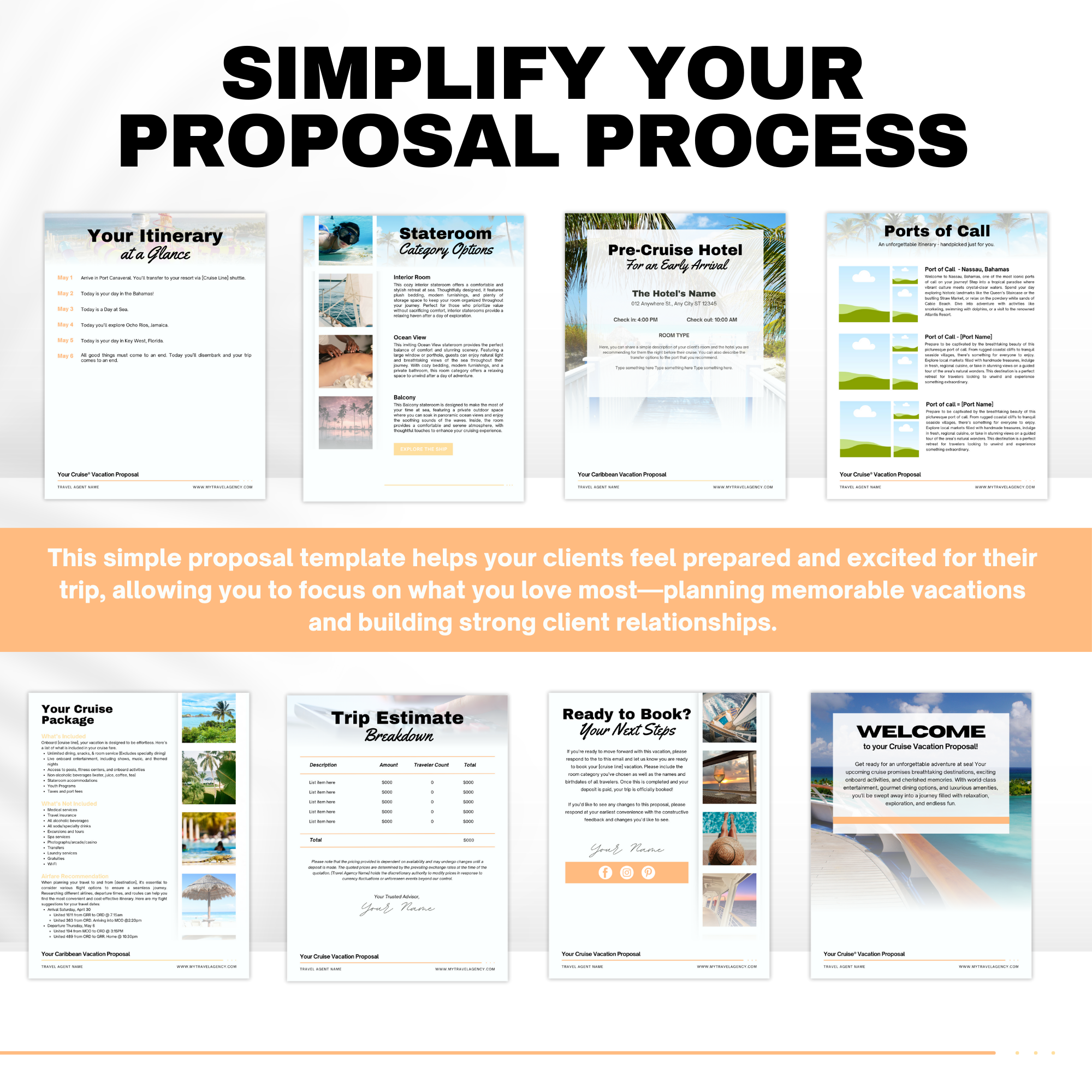 Professional 10-Page Cruise Proposal Template for Travel Agents