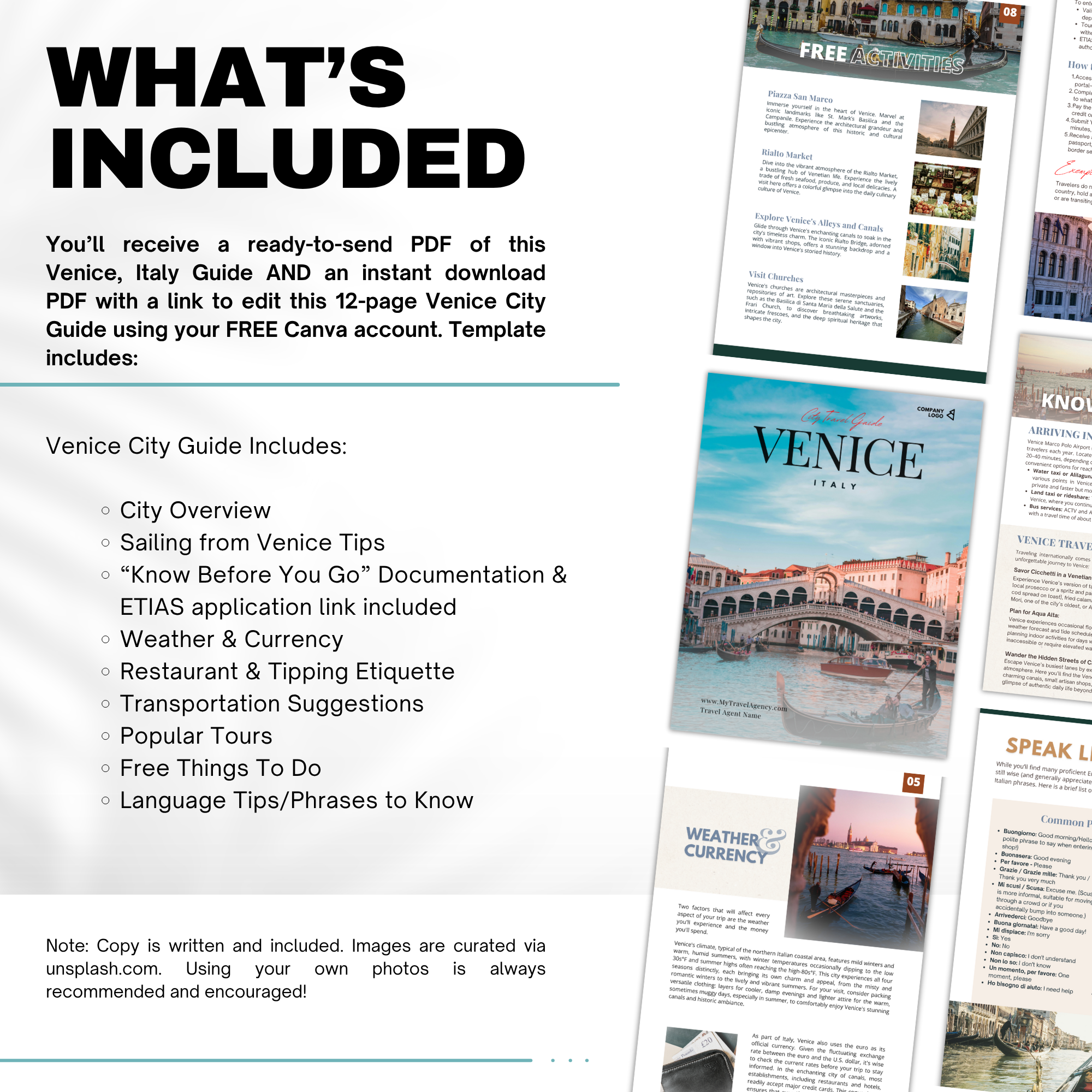 Venice Travel Agent City Guide | Professional Template