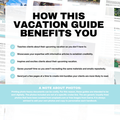 Walt Disney World 75-Page Travel Agent Vacation Guide Canva