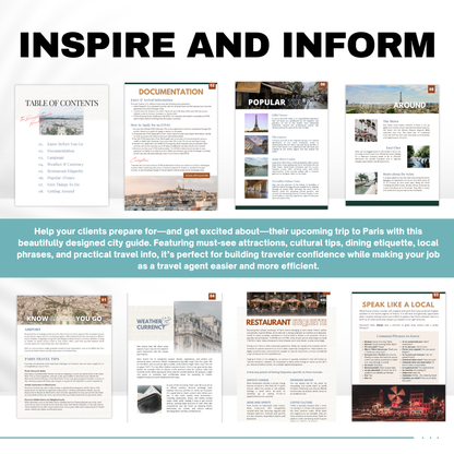Paris Travel Agent City Guide Template | Canva Template