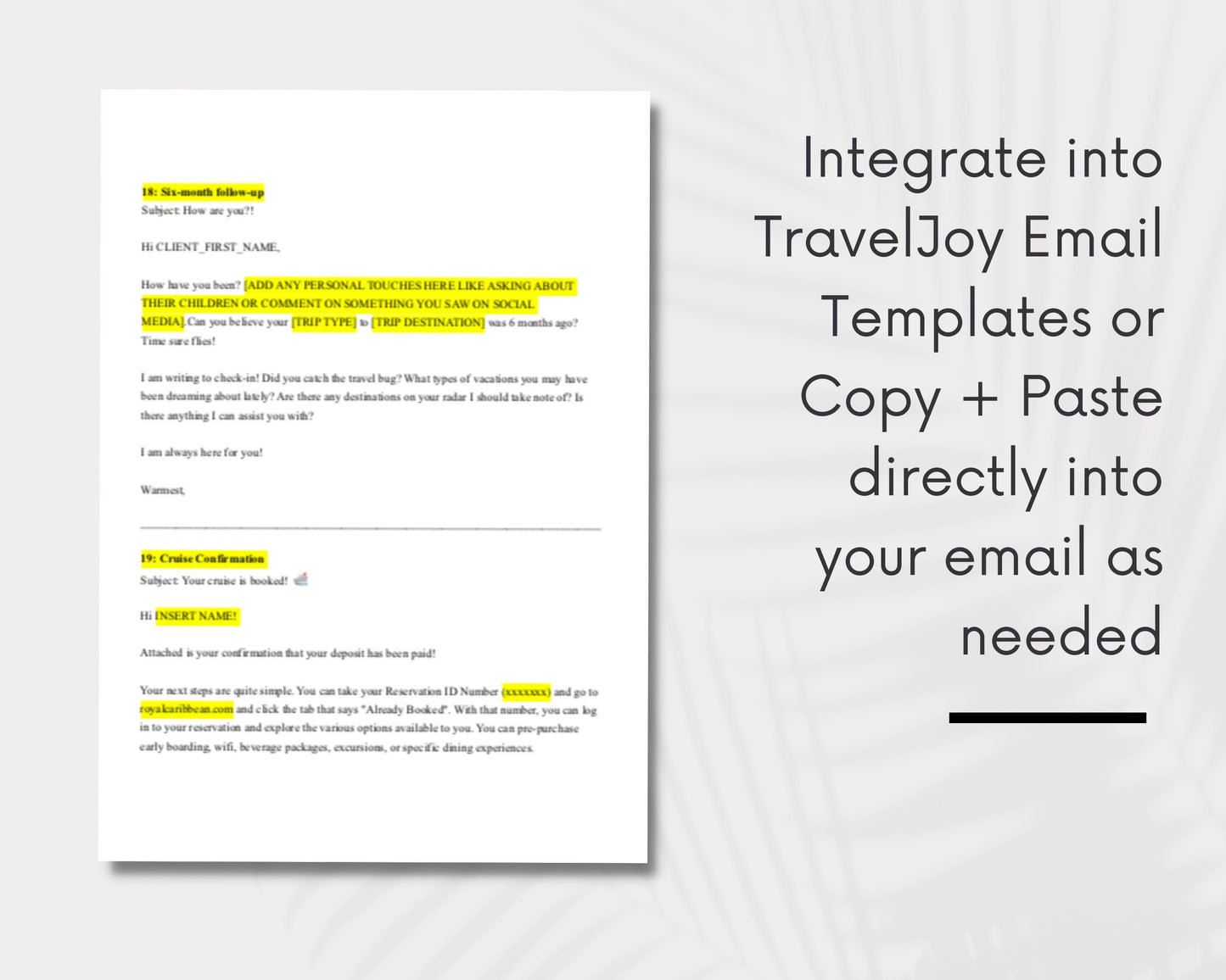 Travel Agent Email Templates, Travel Agent Printable