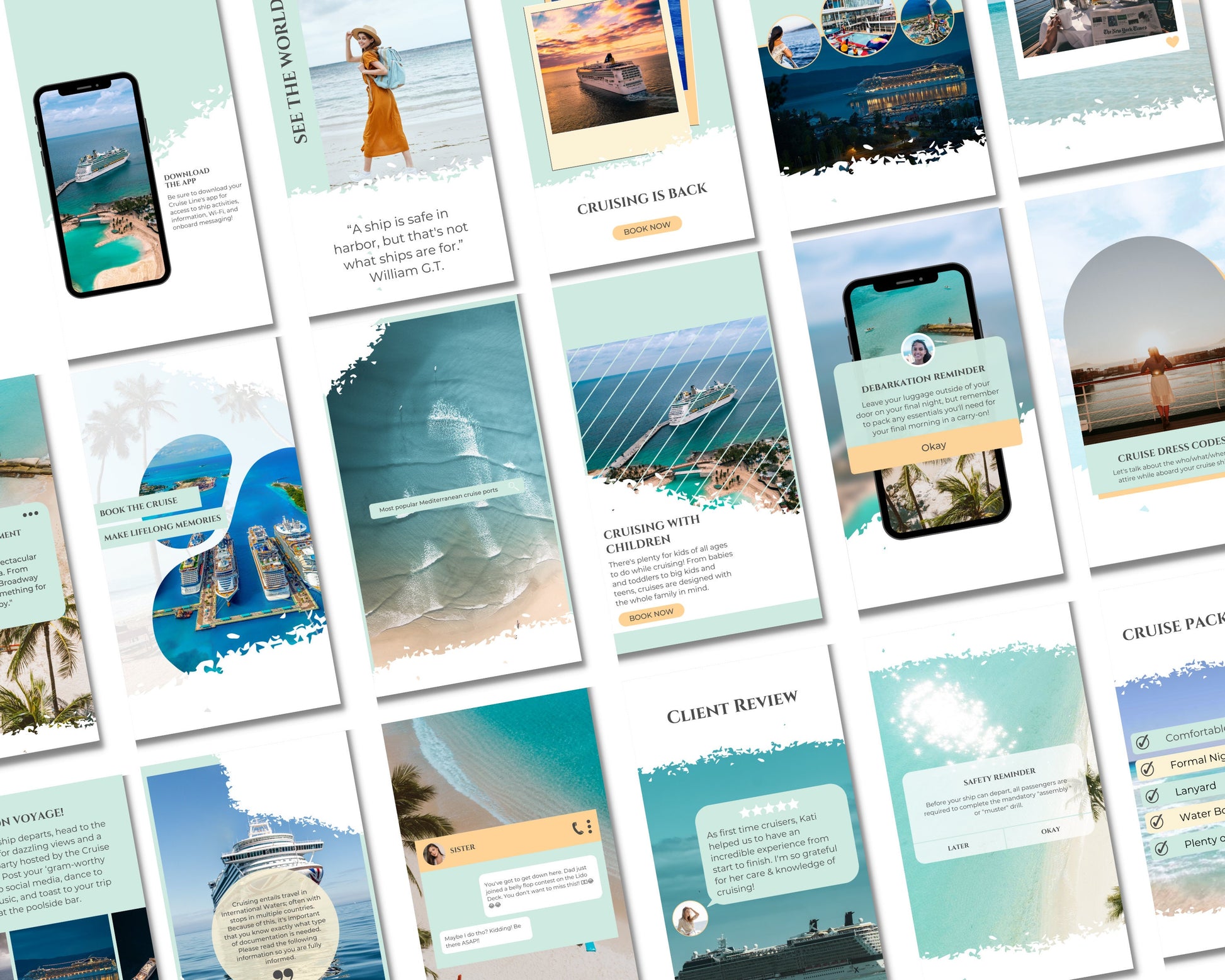 Cruise Travel Agent Social Media Posts, Travel Agent Stories, Travel Agent Template