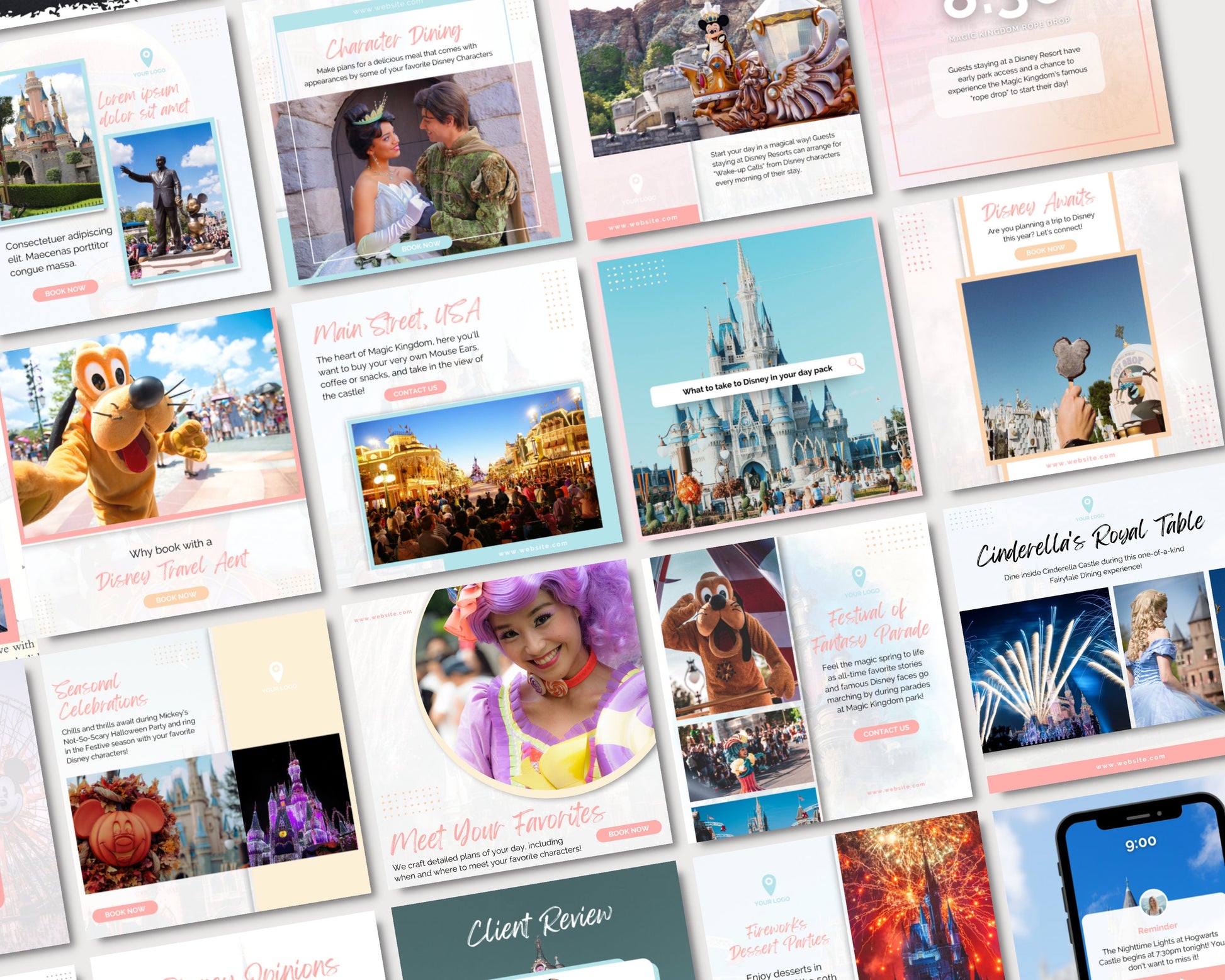 Travel Agent Instagram Posts, New WDW and Universal BUNDLE, Travel Agent social media