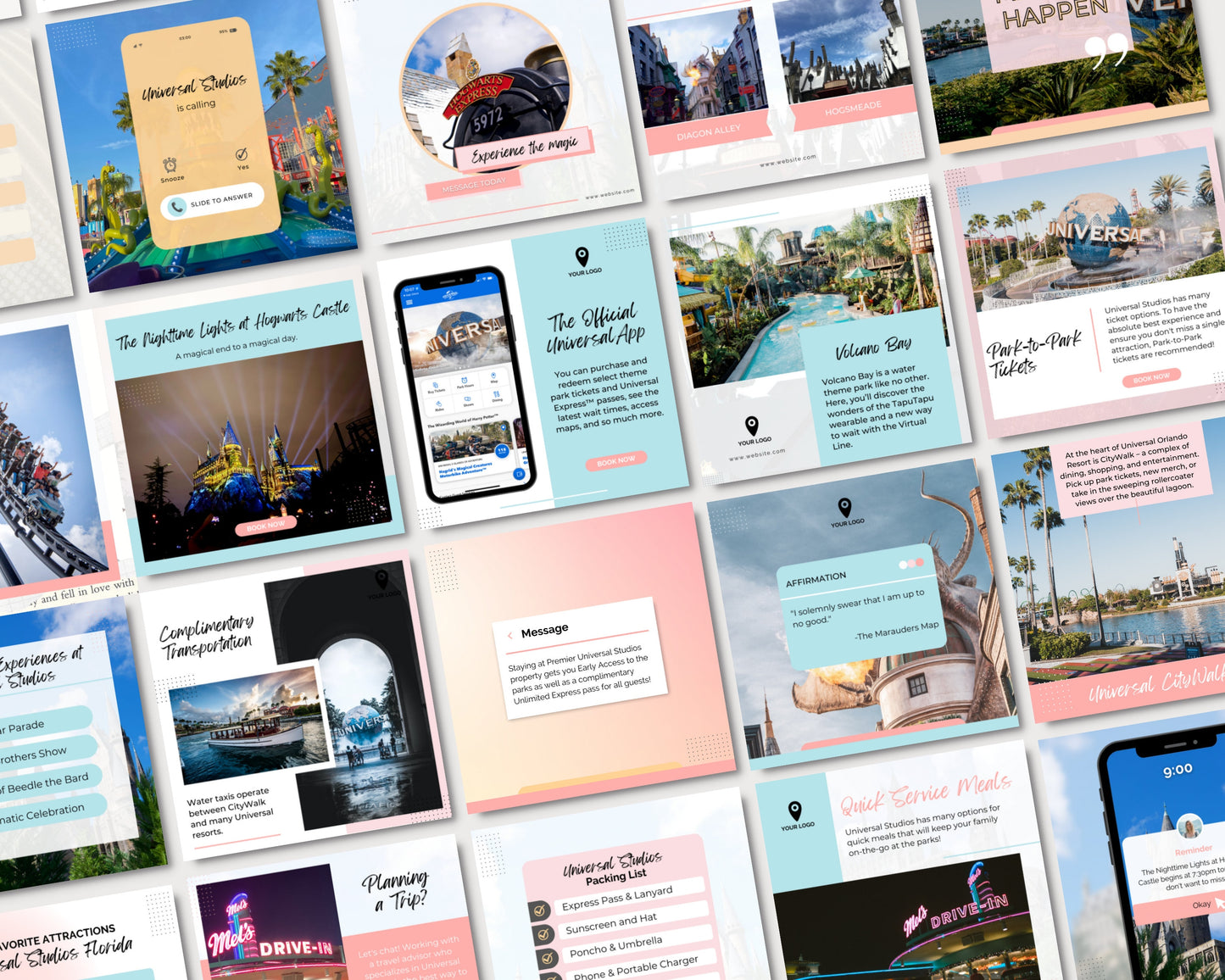 Universal Travel Agent Instagram Posts, Travel Agent Social Media, Travel Agent Stories, Travel Agent Template