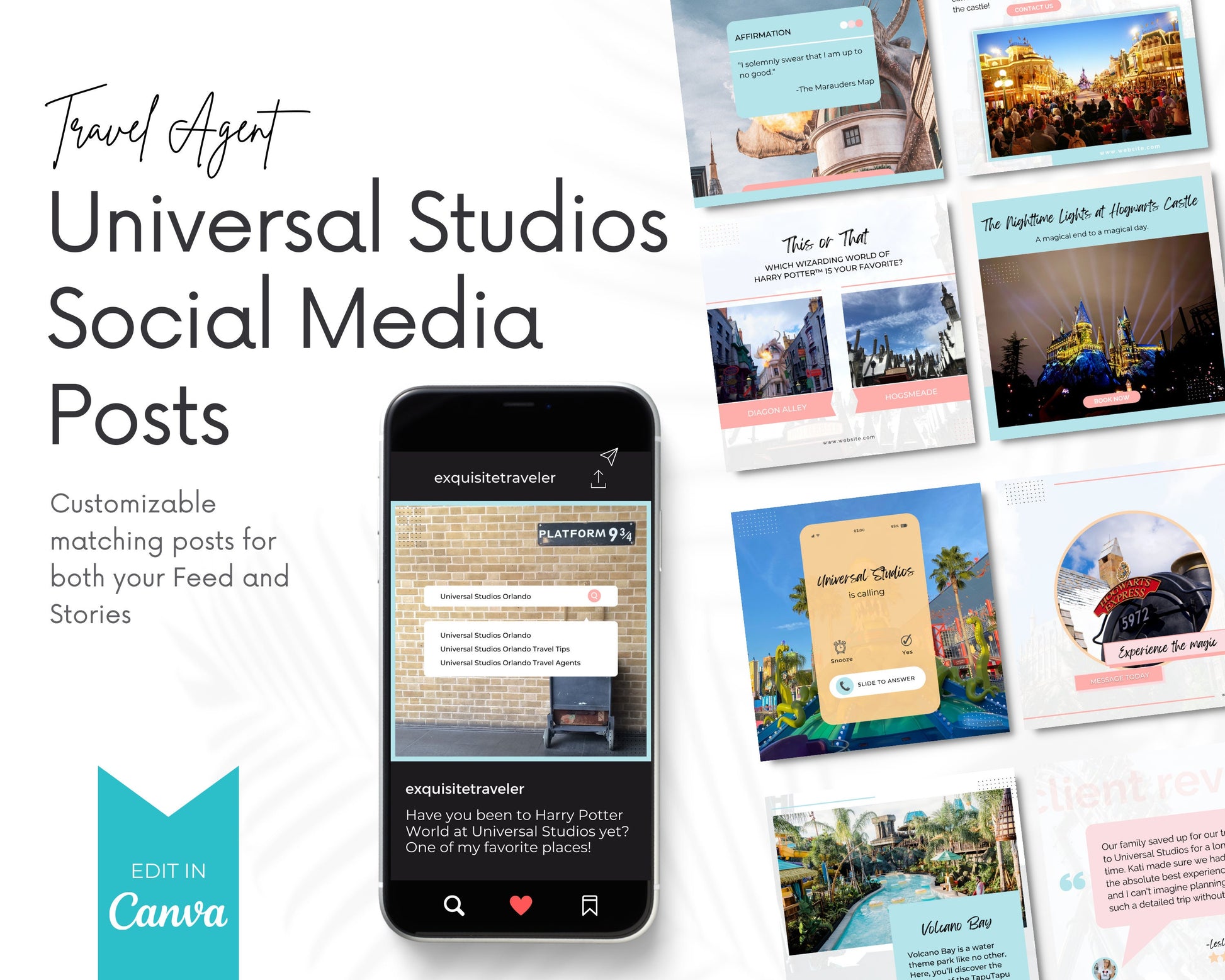 Travel Agent Instagram Posts, New WDW and Universal BUNDLE, Travel Agent social media