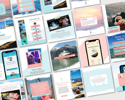 Cruise Social Media Posts, DCL Travel Agent Instagram Stories, Travel Agent Template