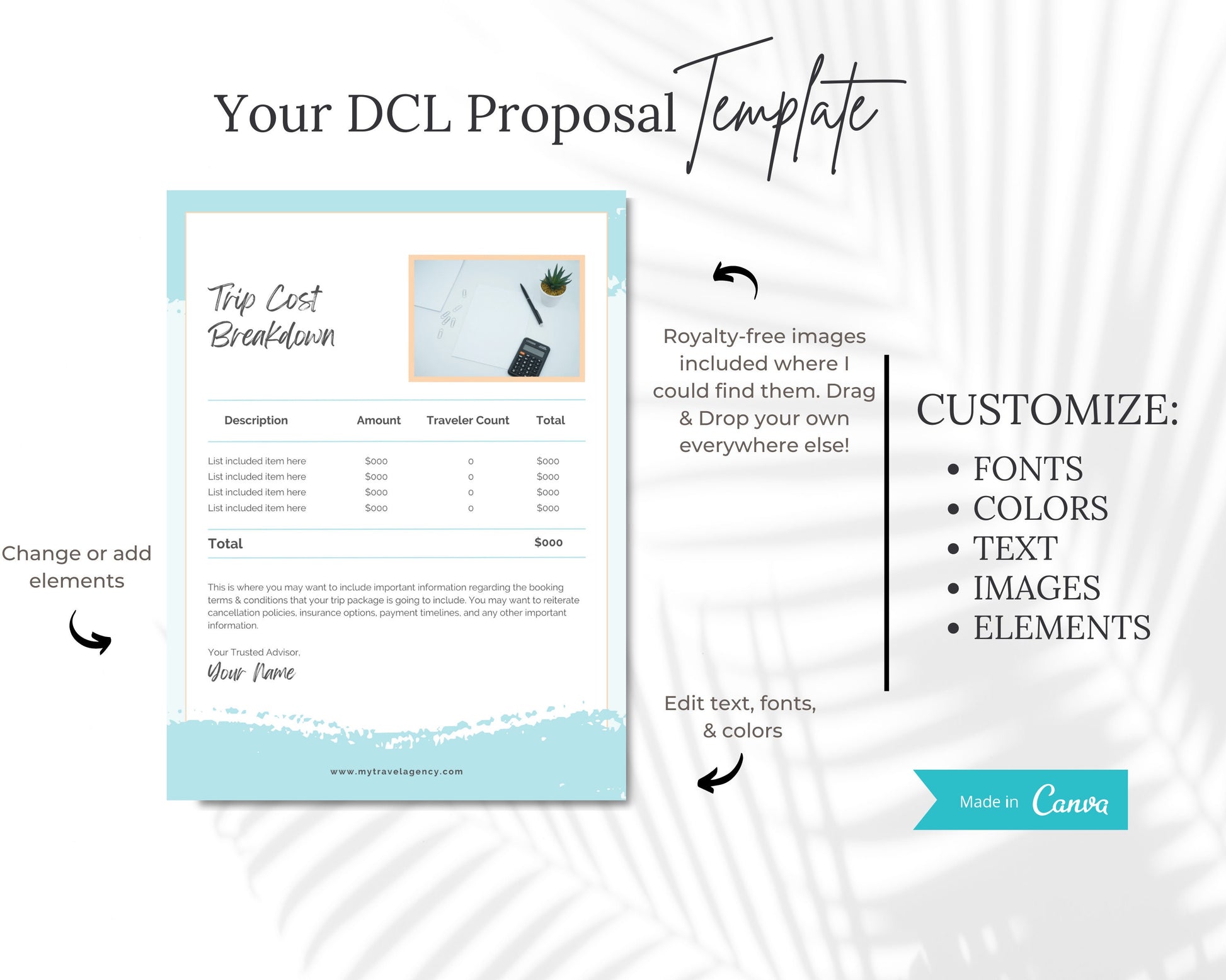 DCL Proposal Template, Travel Agent Template, Cruise Proposal Template