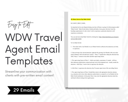 Theme Park Travel Agent Email Templates, Travel Agent Templates