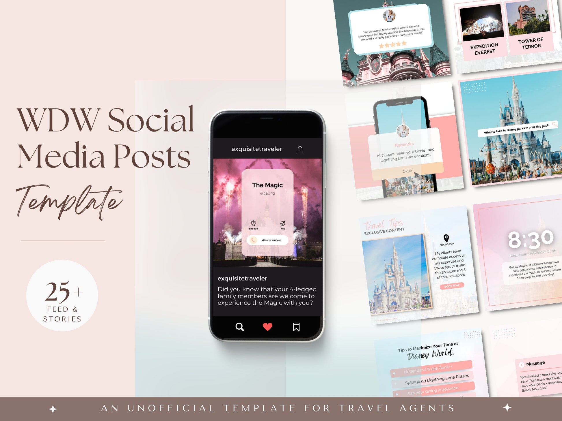 Travel Agent Instagram Posts, New WDW and Universal BUNDLE, Travel Agent social media