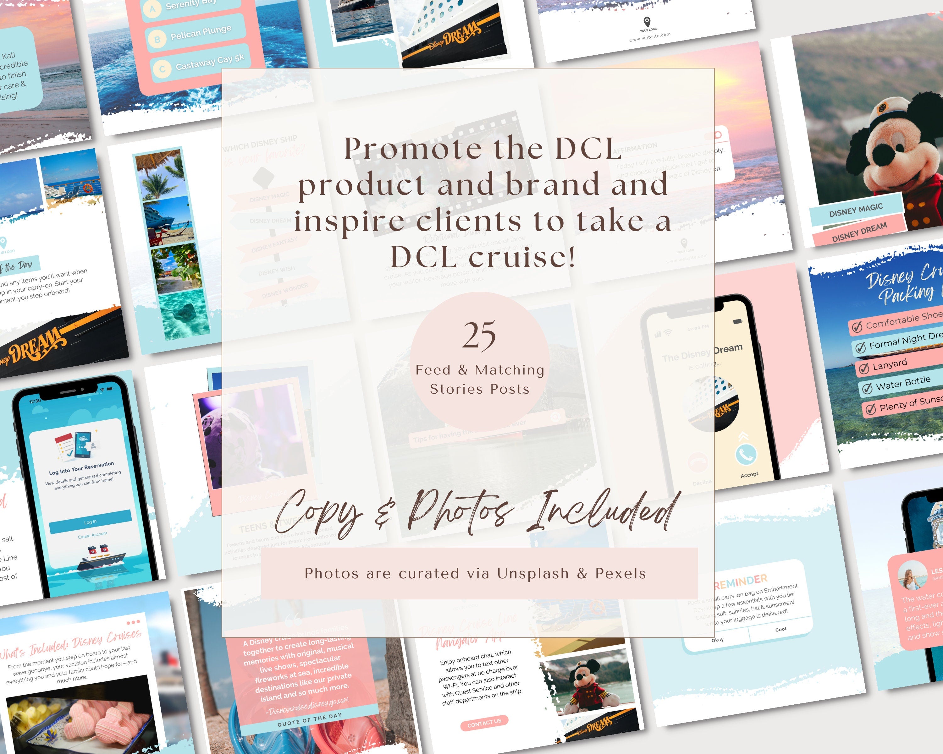 Cruise Social Media Posts, DCL Travel Agent Instagram Stories, Travel Agent Template