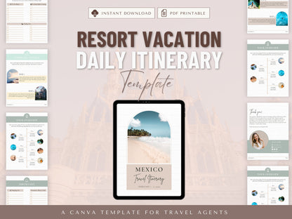 Travel Agent Client Itinerary Template, Travel Itinerary Template