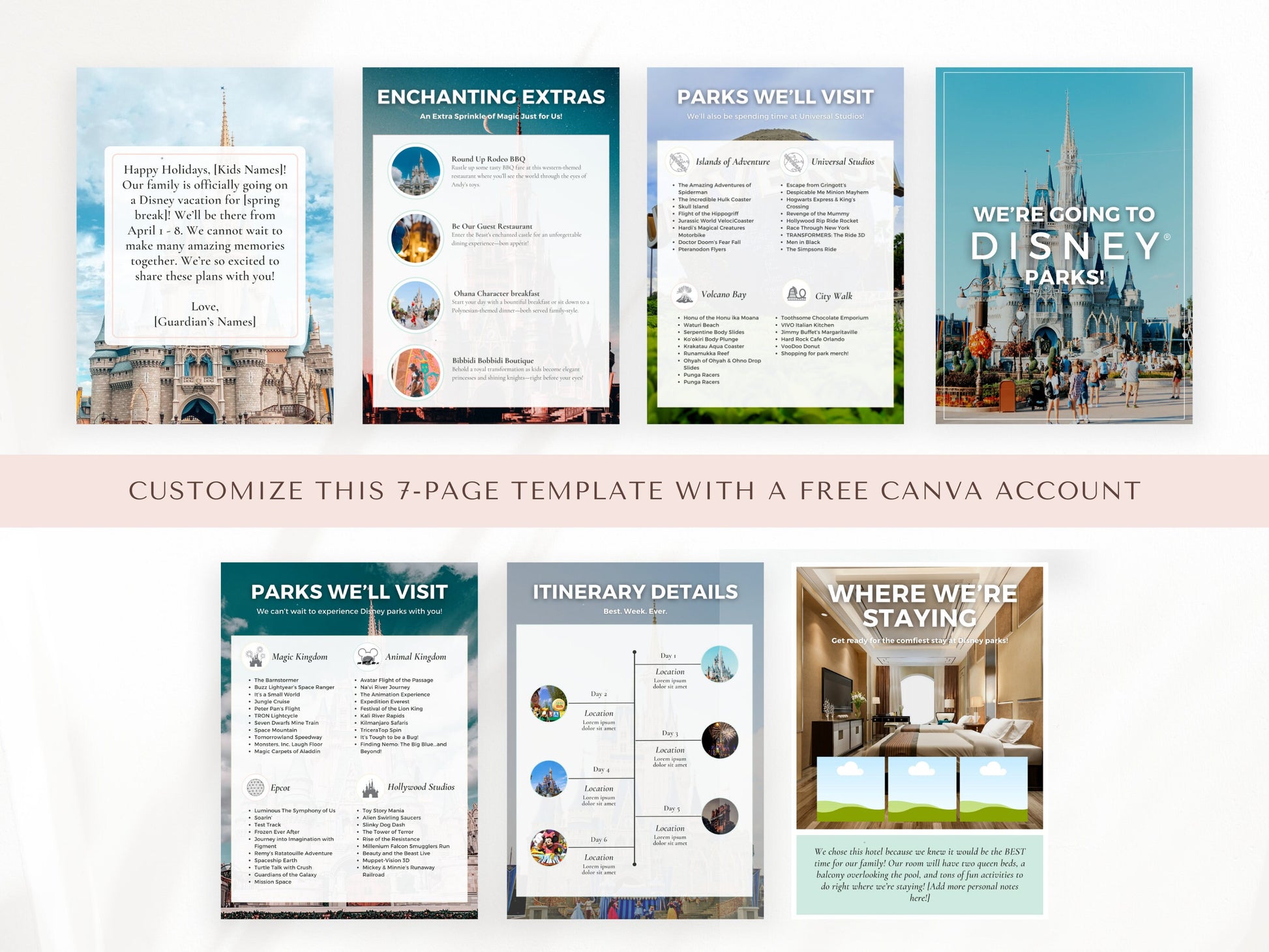 Surprise Vacation Announcement, WDW Travel Template, Travel Agent Template