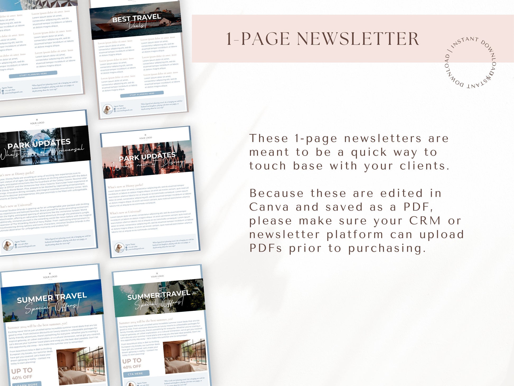 Travel Agent Newsletter Template, Travel Agent Template