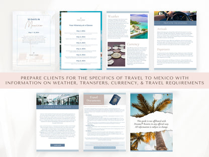 Mexico Resort Handbook Template, Travel Agent Template, Resort Guide