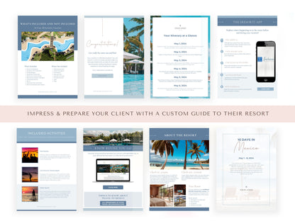 Mexico Resort Handbook Template, Travel Agent Template, Resort Guide