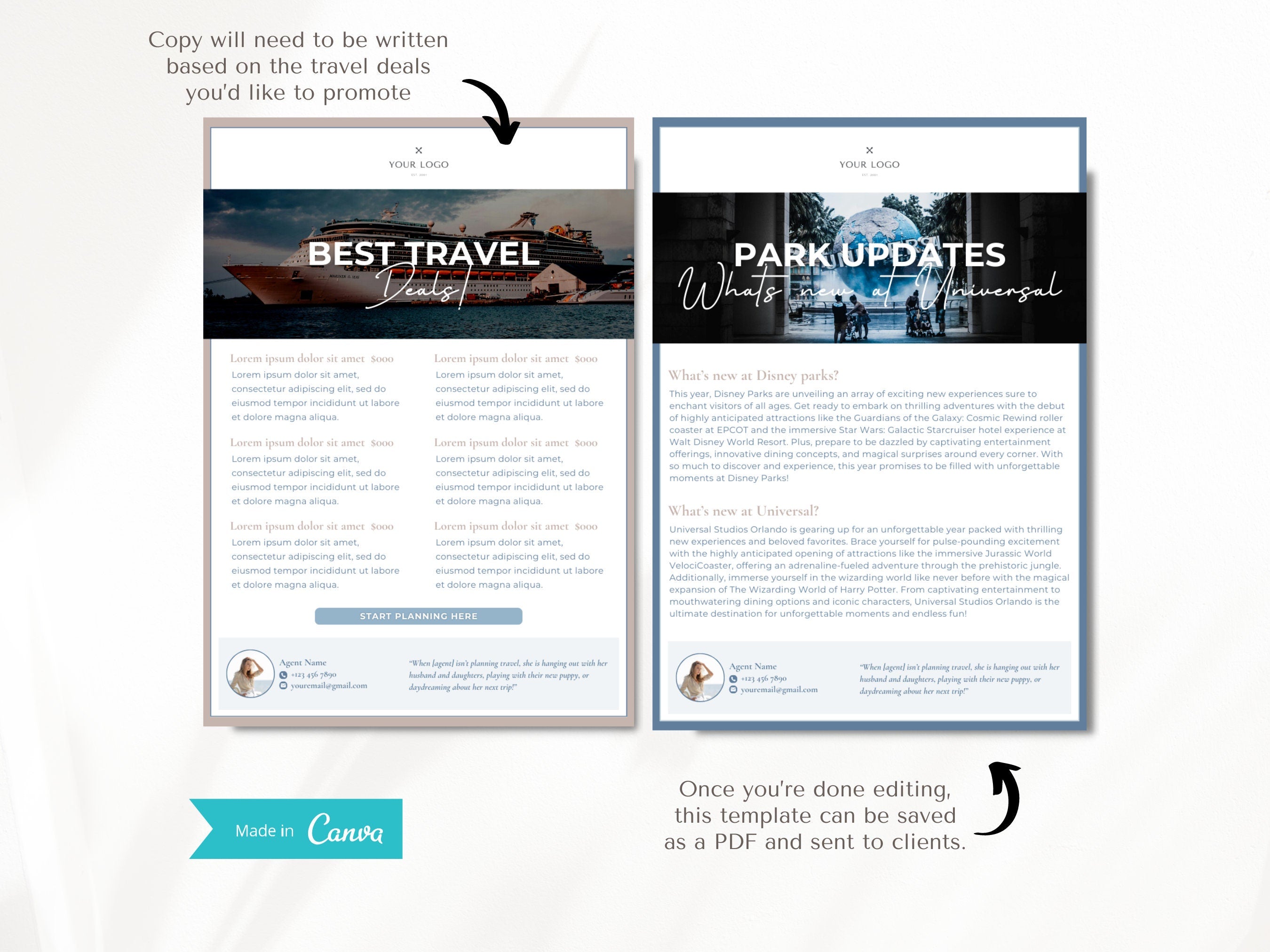 Travel Agent Newsletter Template, Travel Agent Template