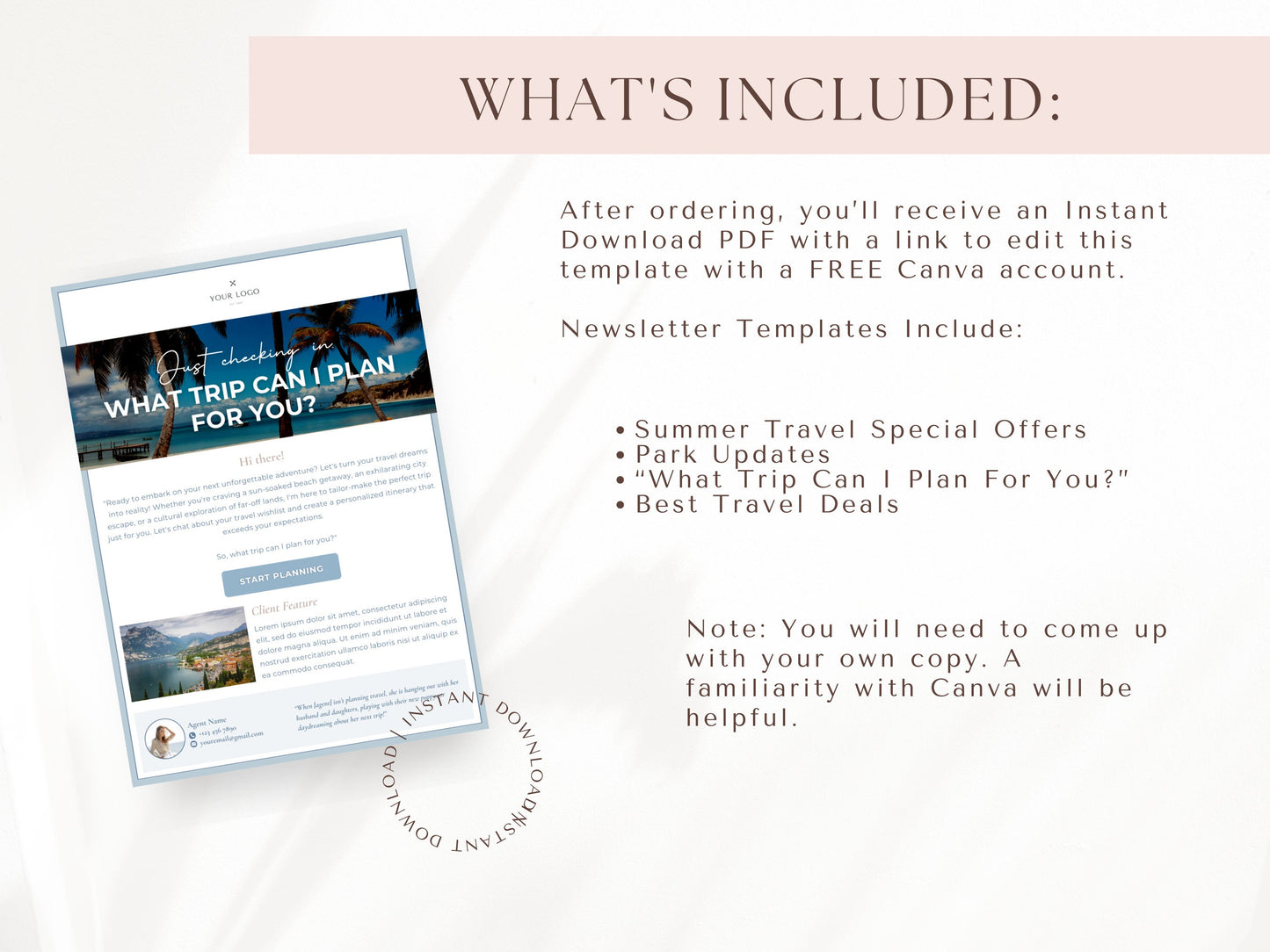 Travel Agent Newsletter Template, Travel Agent Template