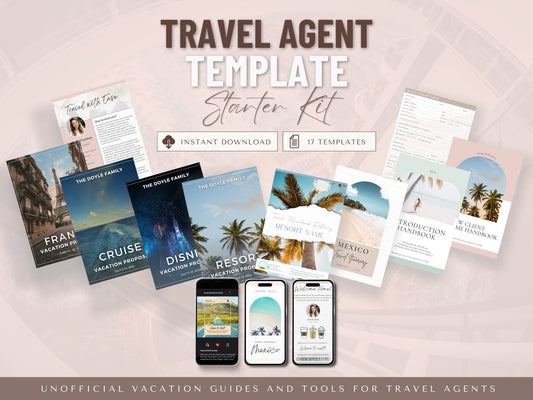 Travel Agent Starter Kit, Travel Agent Templates, Vacation Packing List