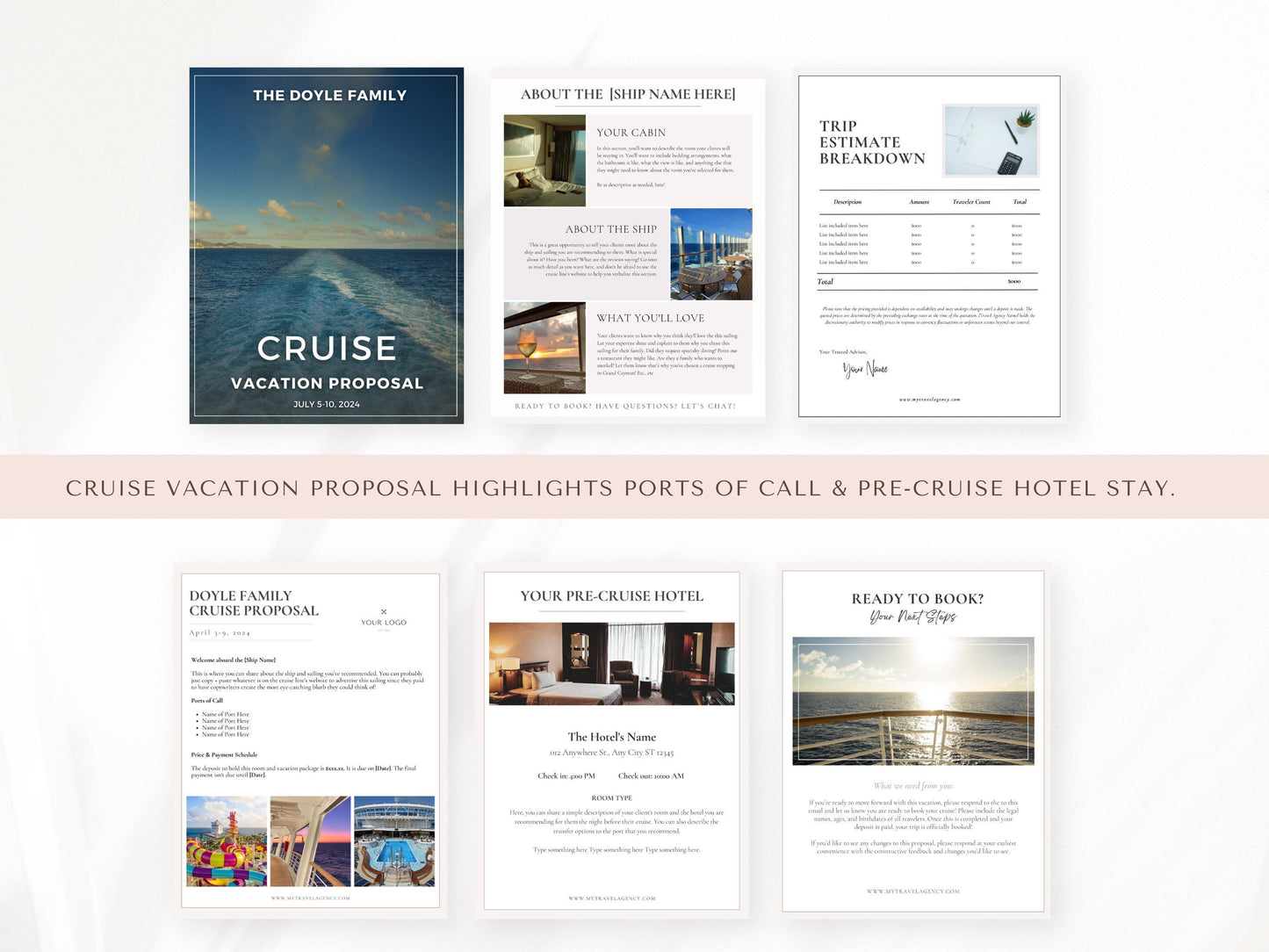 Vacation Proposal Template BUNDLE, Travel Agent Templates, Travel Agent Proposals