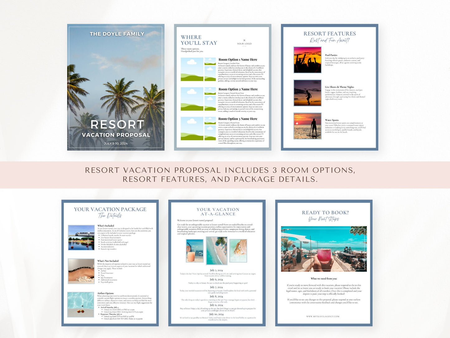 Vacation Proposal Template BUNDLE, Travel Agent Templates, Travel Agent Proposals