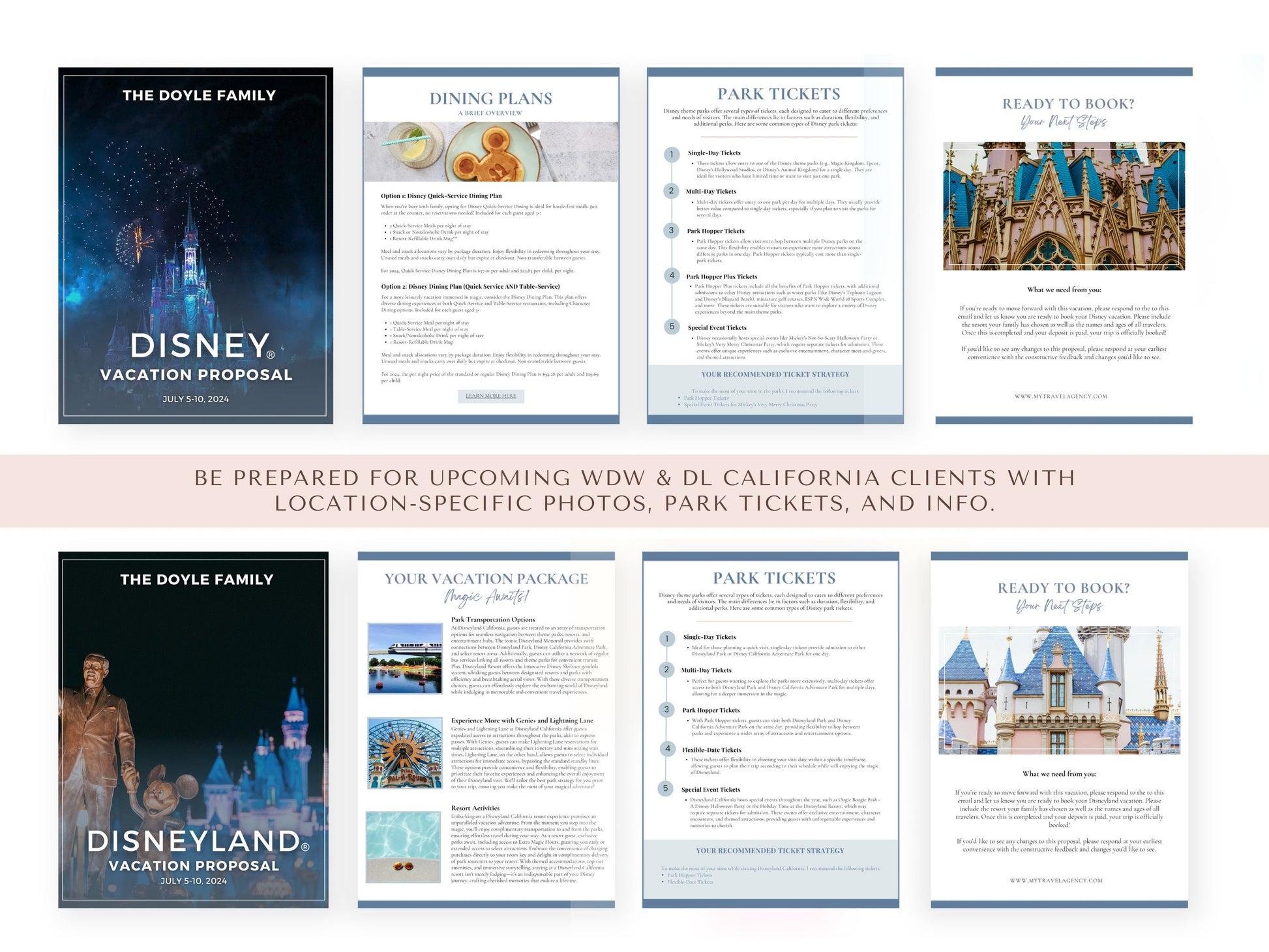 Vacation Proposal Template BUNDLE, Travel Agent Templates, Travel Agent Proposals