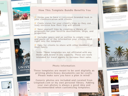 Vacation Proposal Template BUNDLE, Travel Agent Templates, Travel Agent Proposals