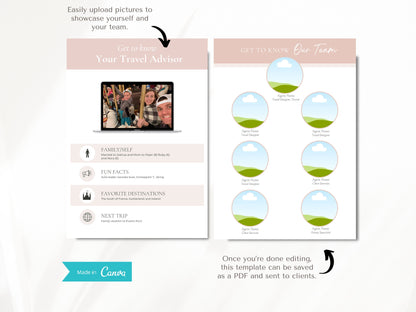 Travel Agent New Client Welcome Handbook, Travel Agent Template Canva