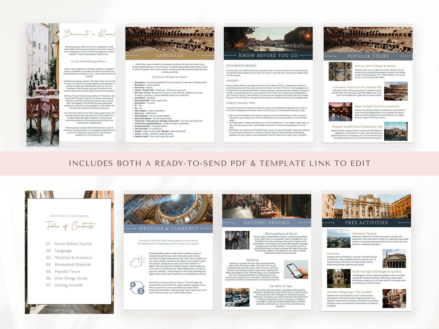 Rome, Italy City Guide, Travel Agent Template, Italy Travel Guide