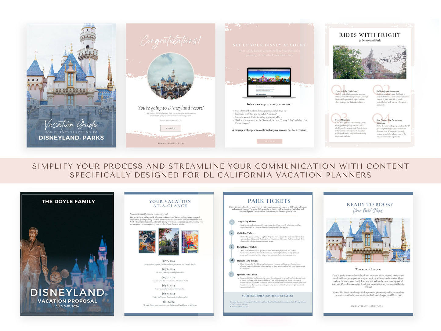 West Coast Theme Parks Template Bundle, Unofficial Theme Park Guides, Travel Agent Templates, Travel Agent Marketing