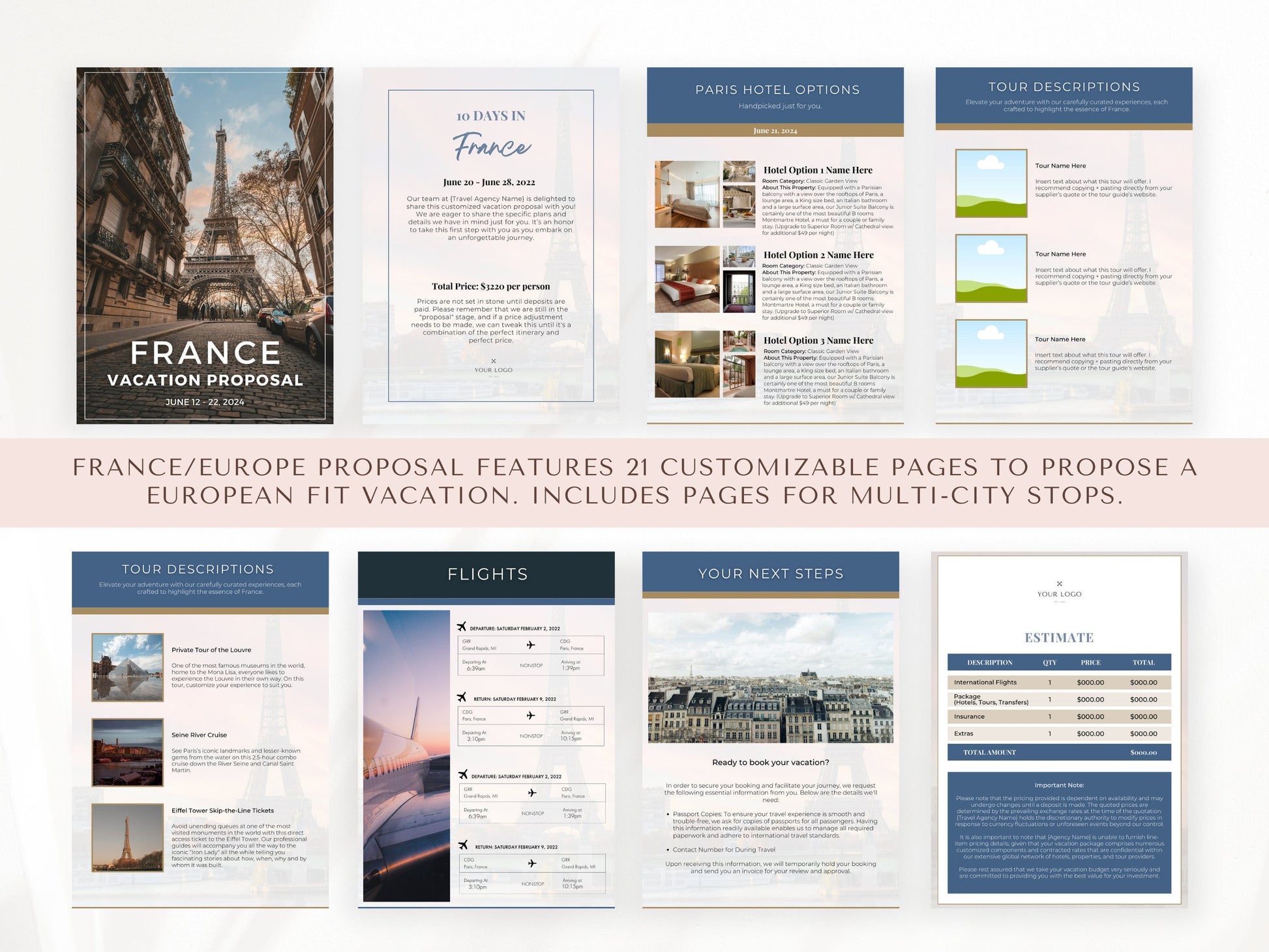 Vacation Proposal Template BUNDLE, Travel Agent Templates, Travel Agent Proposals