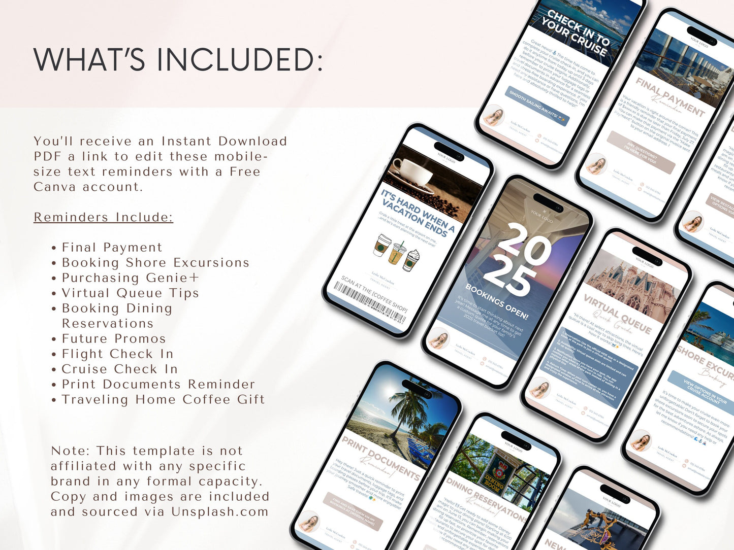 Travel Agent Mobile Reminders, Digital Business Card