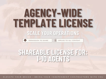 Agency License for Travel Agent Templates: 1-10 Agent Team