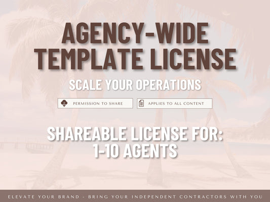 Agency License for Travel Agent Templates: 1-10 Agent Team