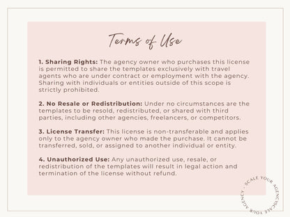 Agency License for Travel Agent Templates: 10-25 Agent Team