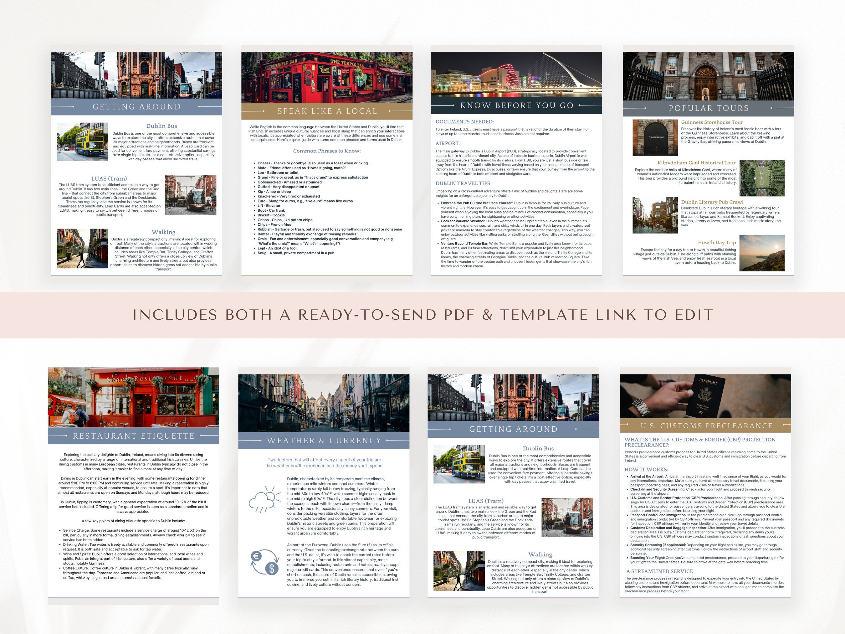 Dublin City Guide, Travel Agent Template, Dublin Travel Guide